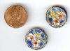 2 18x6mm Blue Cloisonné Disks